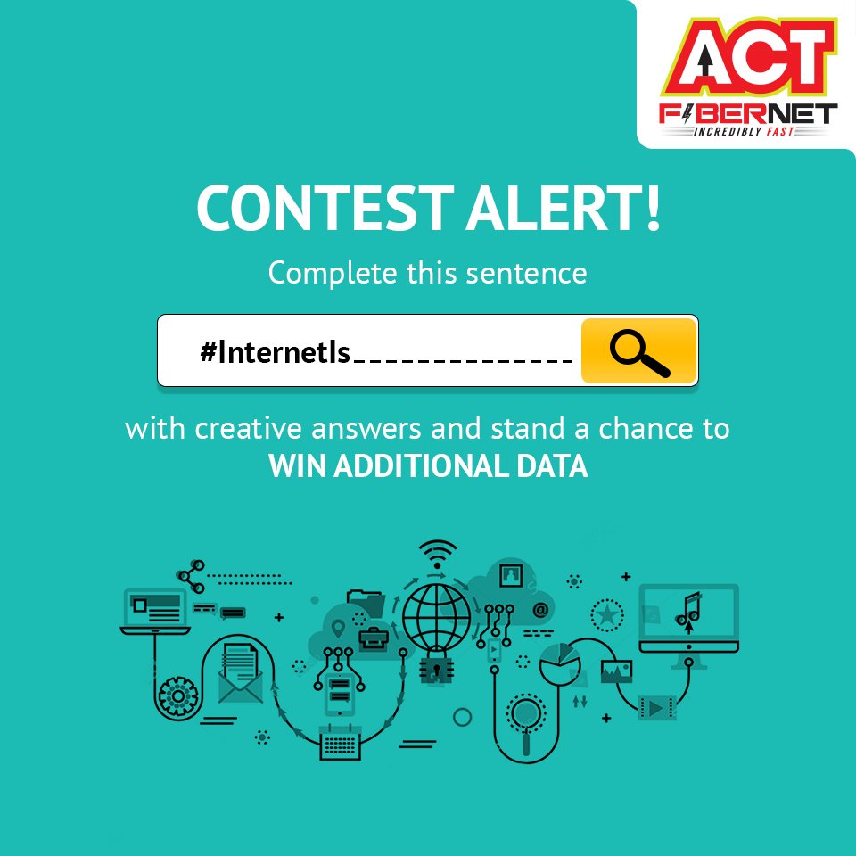 ACTFibernet's tweet photo. Have you participated yet? Tell us what #InternetIs according to you & stand a chance to win additional data.
For ACT Fibernet users only. https://t.co/6TNiRGoVSQ