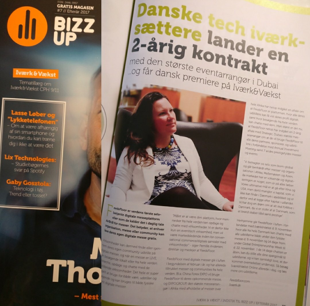 Pernilleanderse's tweet photo. The new Bizz Up magazine is here and FeedsFloor is very happy to be featured in it #dkftw #dkbiz #cphftw https://t.co/BWTfGGkRbr https://t.co/t9R6vqpsWe