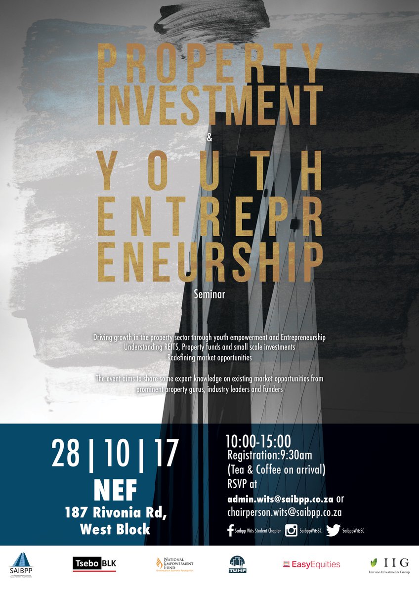 saibpp's tweet photo. Reserve your seat at the @SaibppWitssc Property Investment &amp; Entrepreneurship Summit hosted by @NEFCORP on Sat 28 Oct 2017! Not to be missed https://t.co/7pACCJ6JpL