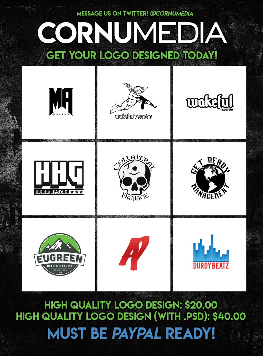 cornumedia's tweet photo. Are you in need of a logo for your brand/business?! Contact us for an amazing logo design! Let us help you! #graphicdesign #logodesign #logo https://t.co/wiTkAiaNqH