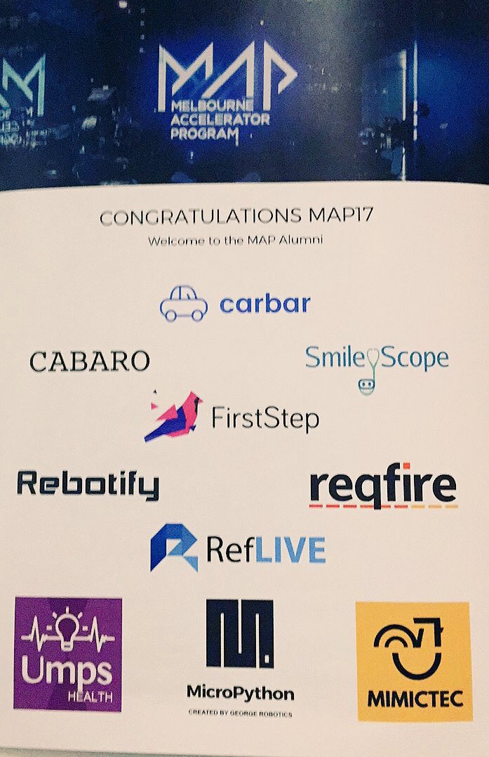 UniMelb's tweet image. The @MAPUniMelb Accelerator showcase is tonight! Follow #MAPUnimelb to discover 10 great start-up pitches from our MAP17 teams 💡