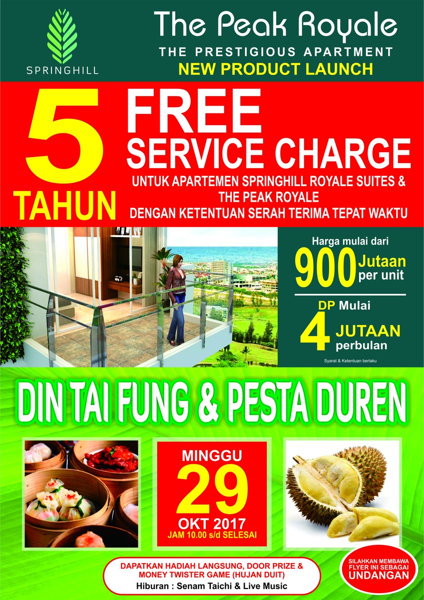 Springhill_INA's tweet photo. DIN TAI FUNG &amp; PESTA DUREN @ Marketing Gallery The Royale Springhill Residences, Kemayoran-JakPus, Minggu 21 Mei 2017, Jam 10.00 - Selesai. https://t.co/TJek8Yik1M