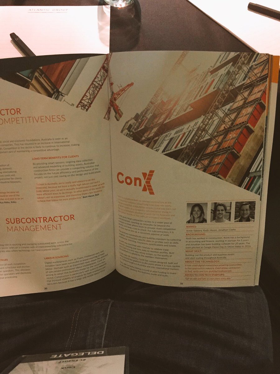 Thrilled to feature in the Digital Foundations report on ConstructionTech launched today #startupAus #CTS2017