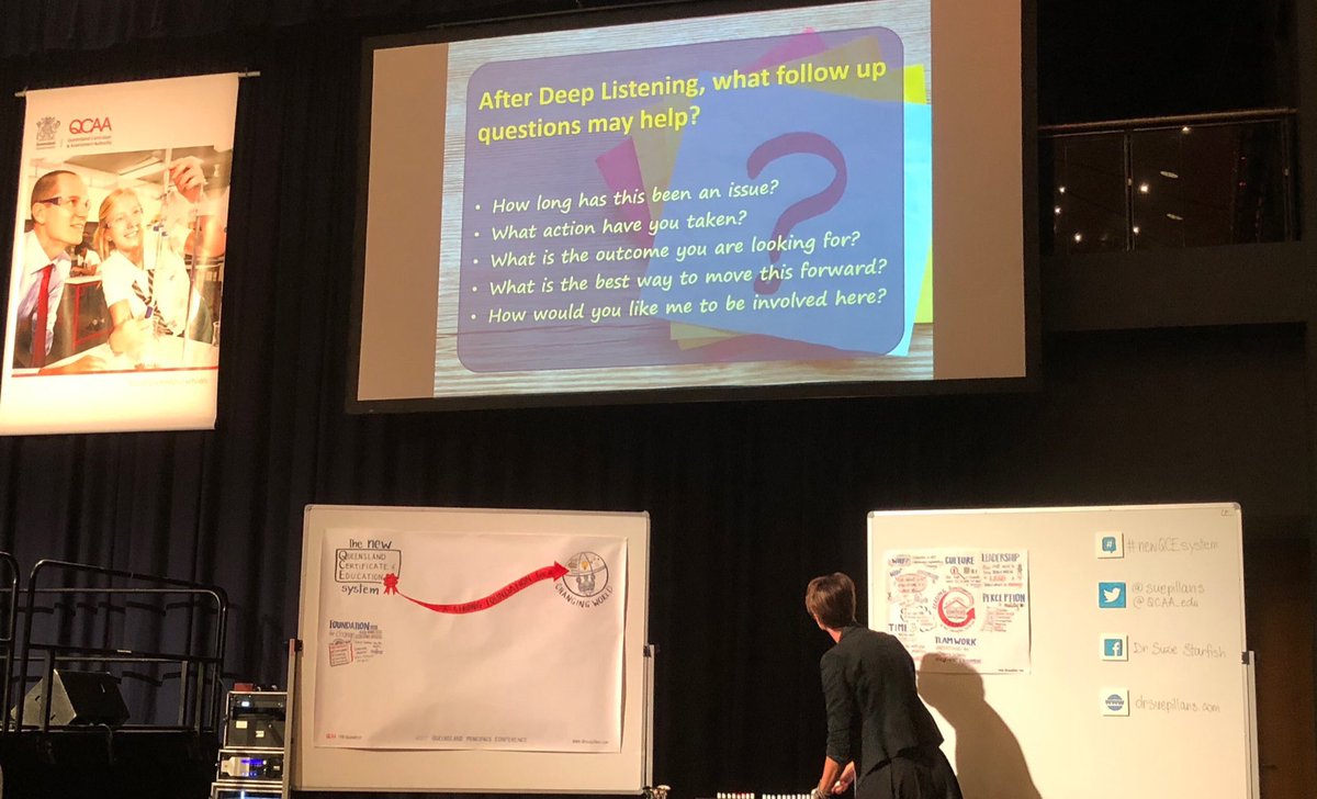 suepillans's tweet photo. WHAT a BIG conference about BIG #education issues! Drawing out the BIG picture of #leadership & the #newQCEsystem for 1200 #QLD Principals https://t.co/fmOlyI9rsG