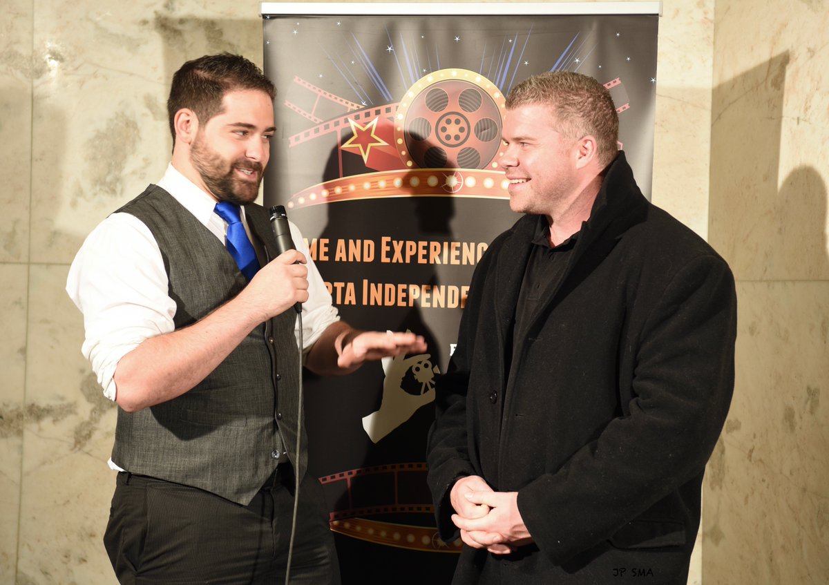 YEGfilmfest's tweet photo. Super interview at the Edmonton Short Film Festival! Hollywood actor meets Edmonton radio personality #esff2017 https://t.co/Rchxbx6M9k https://t.co/USCG1kmmMn