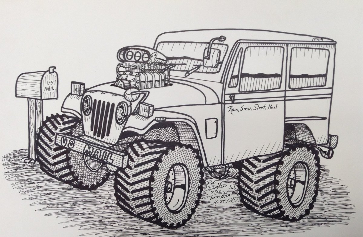 RobtheToonMan's tweet photo. Hot Rod Mail Jeep #sasquatchartworks #mailjeep
#jeep #jeeps #jeepdj #dj #jeepwrangler #Wrangler #jeepwave 
#jeepmafia #jeepfreak https://t.co/xJnE8CvkVA