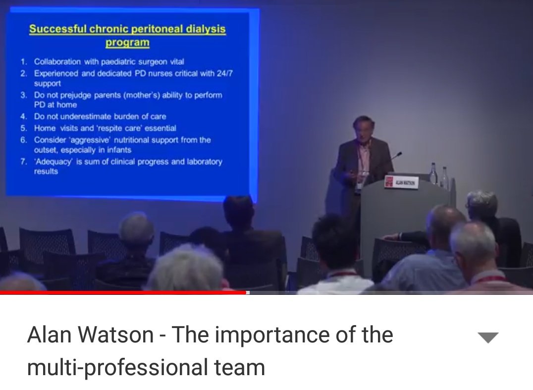 ESPN2017's tweet image. Alan Watson describing the development &amp;amp; key role of the multidisciplinary team in keeping the child with kidney failure alive over last 50 years