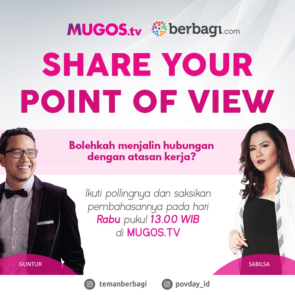 Point Of View jadi setiap hari Rabu pukul 13:00 WIB. Yuk ke goo.gl/wjDVs8 , jgn lupa berbagi pollingnya goo.gl/X9qvjM ya