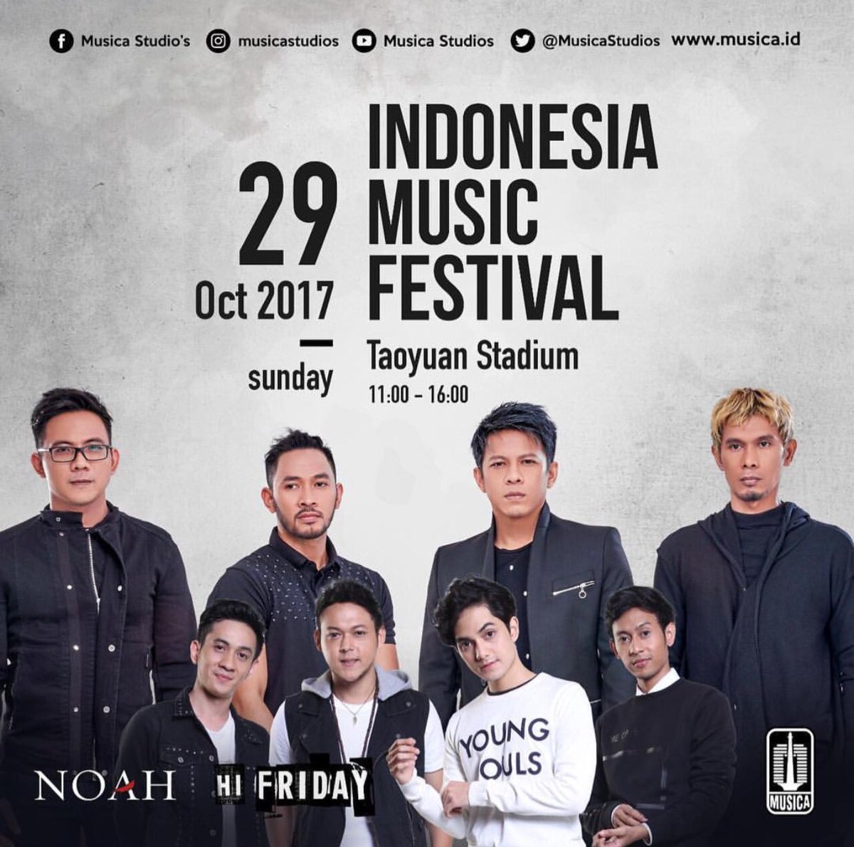 Sahabat_Taiwan's tweet photo. Saksikan penampilan @NOAH_ID & @FRIDAYtheband
Minggu, 29 Oktober 2017
Taoyuan Stadium - Taiwan
Start 11PM
#IMF2017
#KartuOK
#Indogo
π€β€οΈπ https://t.co/zORgc1d7ZI