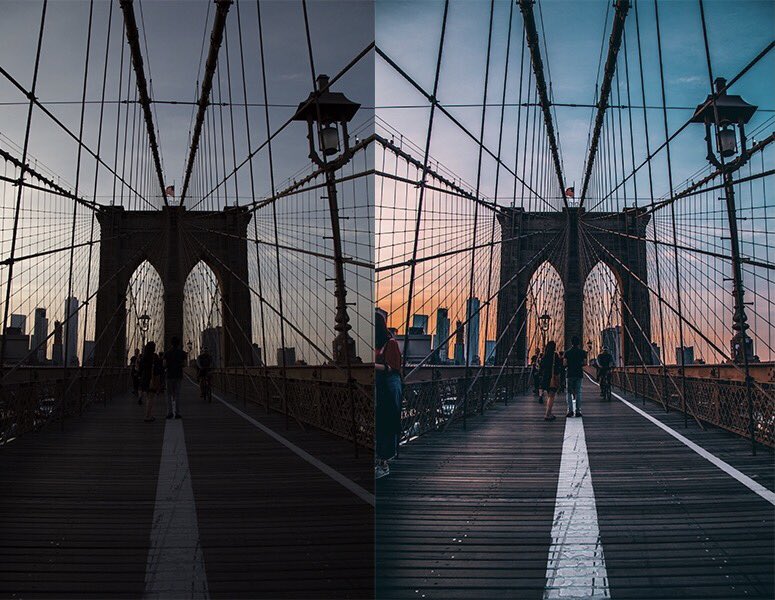witnessphotos's tweet image. Before &amp;amp; After Edits
Brooklyn Bridge 📸
