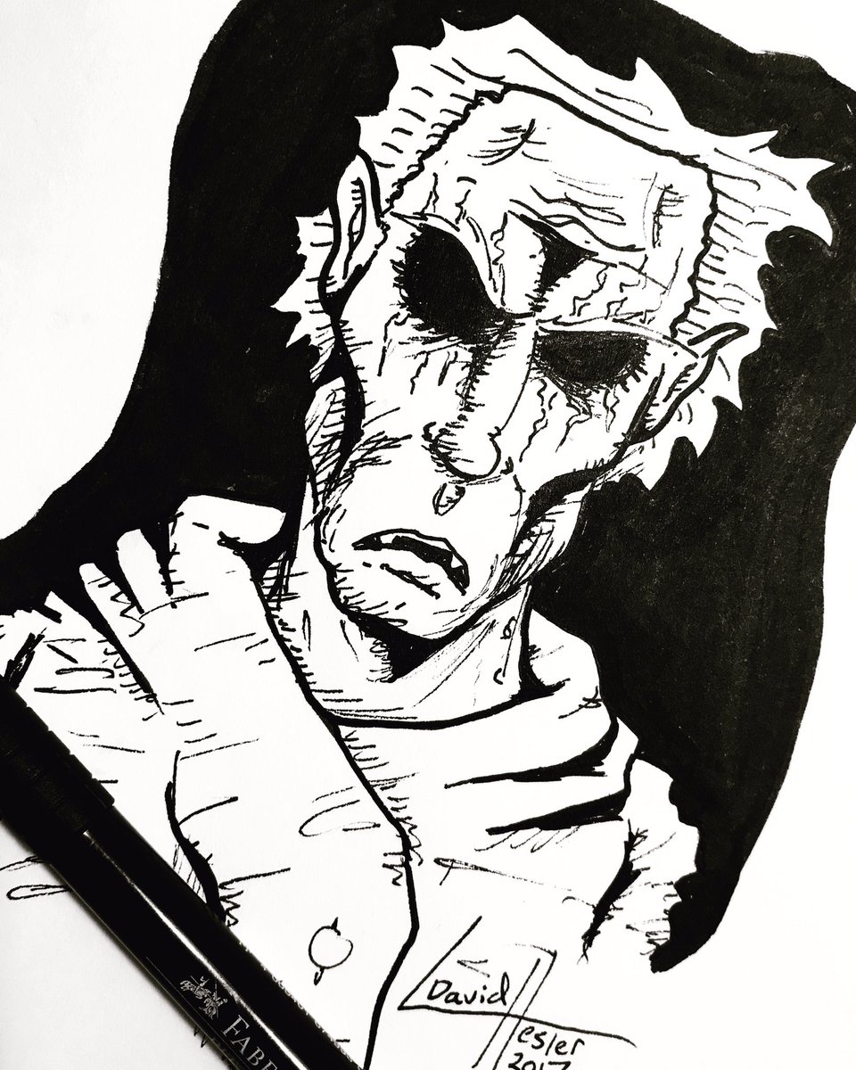 LDHesler's tweet photo. A #blind vampire is still a vampire... #inktober #inktober2017 @inktober #day24 #inking #art #monster #demons #halloween #badnotes #podcast https://t.co/ttGWSvVXUo