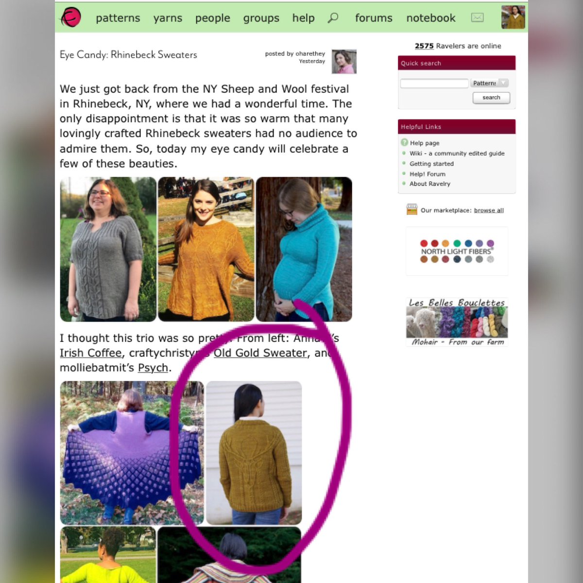 EverCrafting's tweet image. Oh hey that's just me and my #RhinebeckSweater on the homepage of @ravelry! #rhinebeck2017 #staghead #handknit