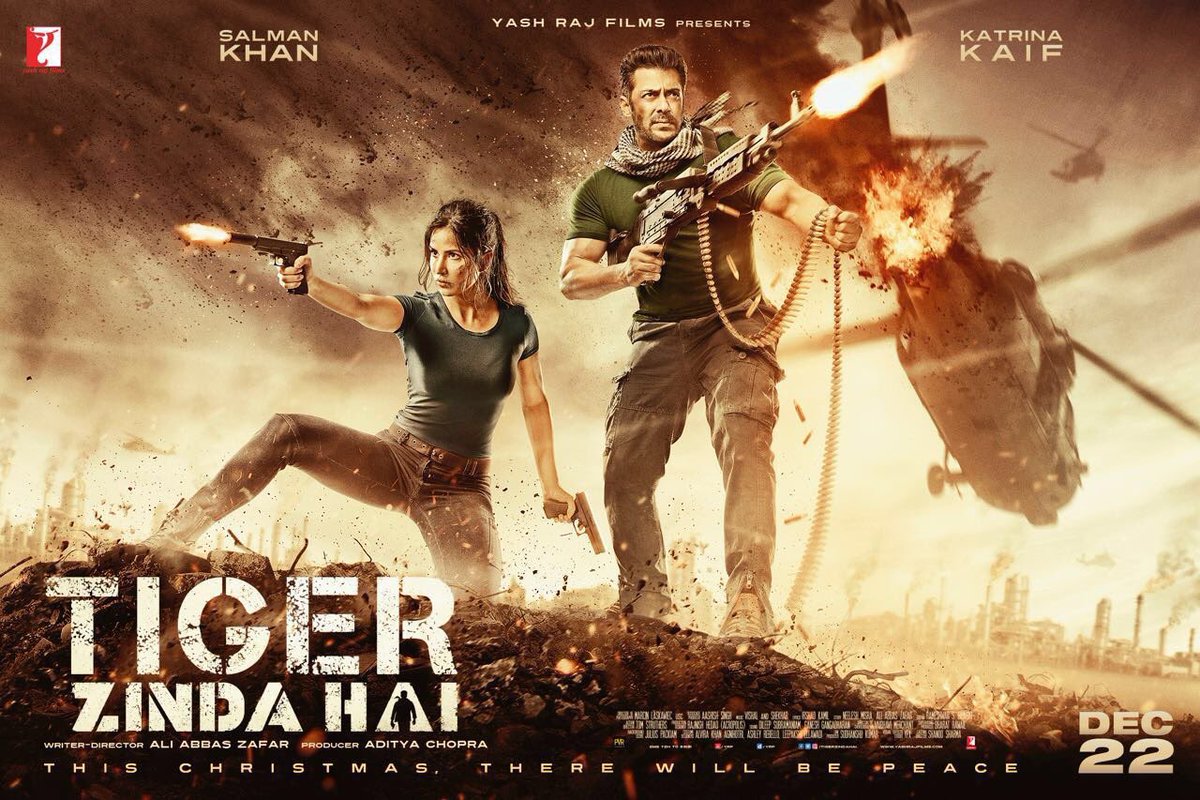 taran_adarsh's tweet photo. Tiger is back... Main poster of #TigerZindaHai... 22 Dec 2017 release... Stars Salman Khan and Katrina Kaif... Ali Abbas Zafar directs. https://t.co/pGyjgu5PcZ