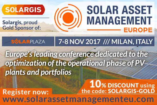 Solar Asset Management Europe will be held in just a few weeks on 7-8 November in Milan, Italy. Use code SOLARGIS-GOLD to get small discount