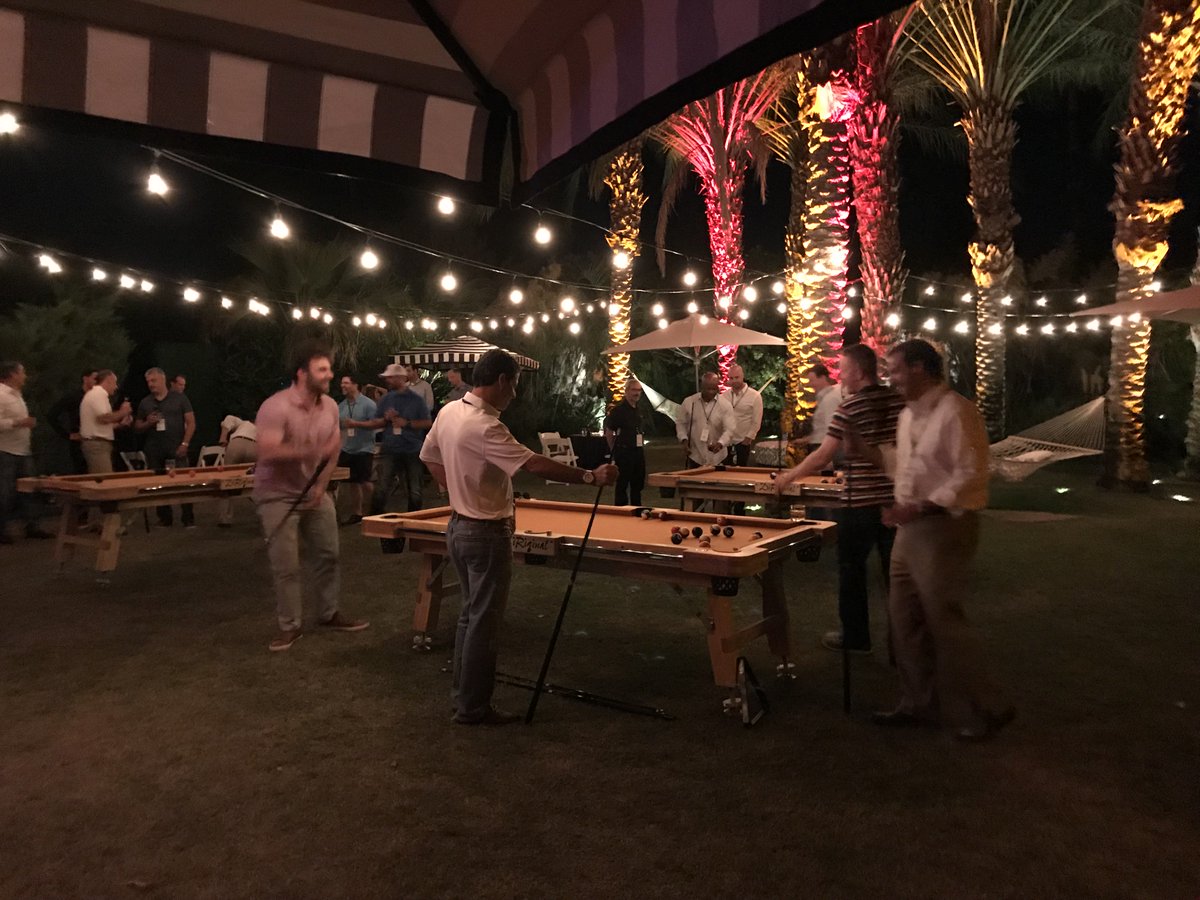 DynastyFP's tweet photo. And the final night of the 2017 Annual Partners Summit comes to a close with some after-hours pool and pinball fun. #dfpsummit https://t.co/eeID0OgIuz