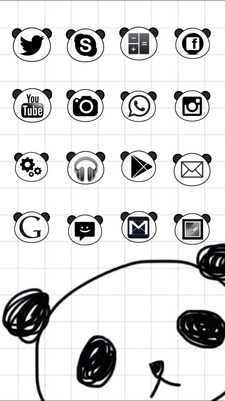 Cocoppa Cute Panda Panda Black White Lovely Night Shine Cute Girls Love Kawaii Pink Beautiful Homescreen Wallpaper Icon Cocoppa T Co Ipesgsbvvg