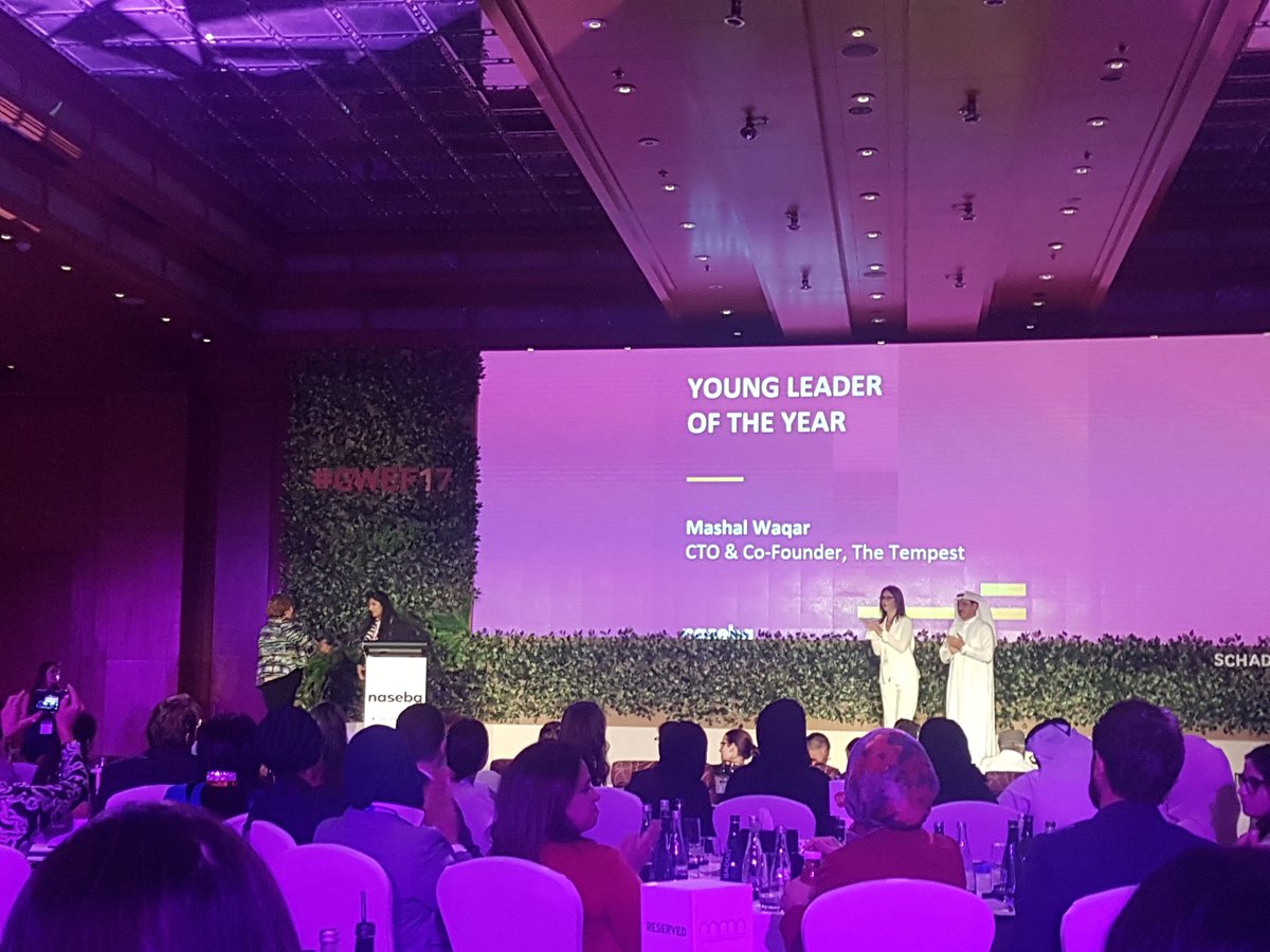 ukaul's tweet photo. Young woman leader of the Year awarded to 22 year old Mashal Waqar - what an inspiration @WIL_Forum #GWEF17 #dxb #womenempowerment https://t.co/O43AJrdyxp