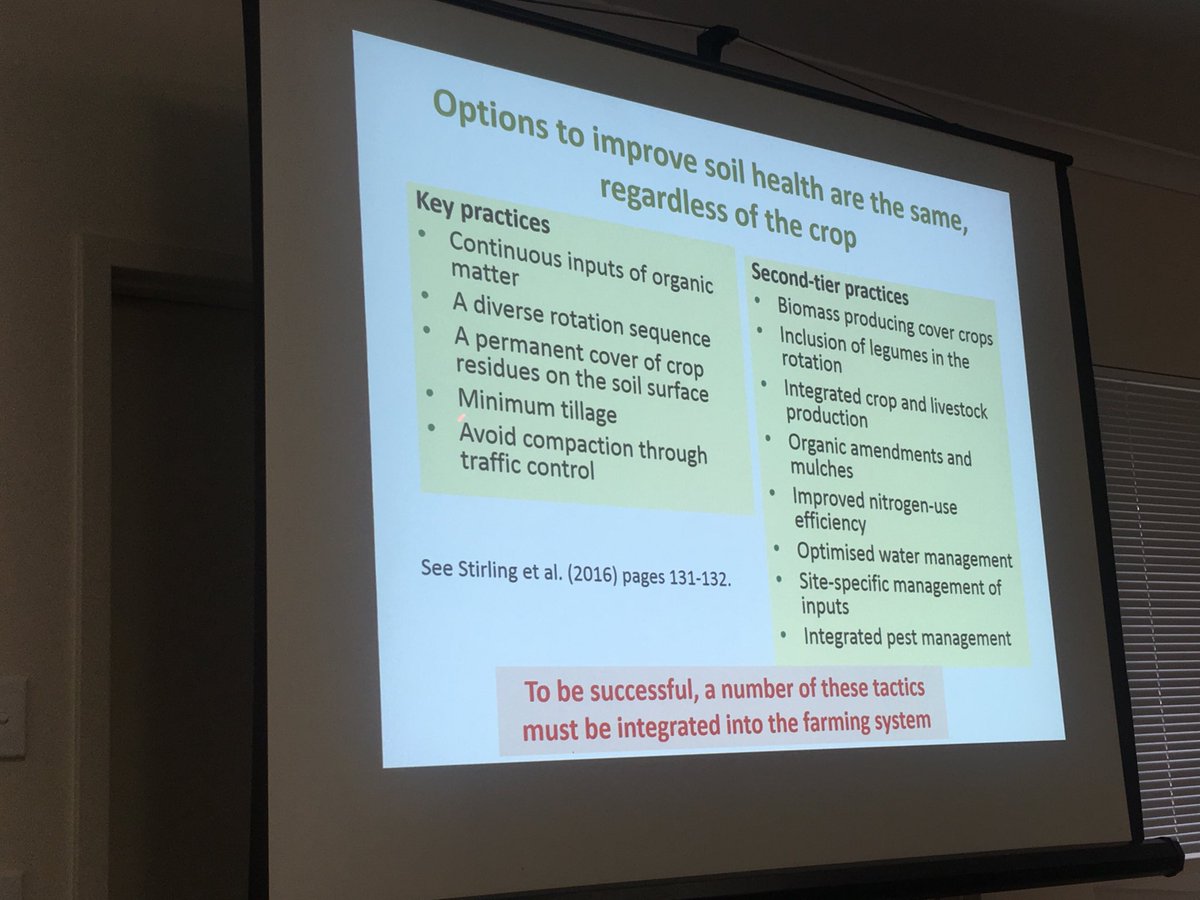 ag_southwestnrm's tweet image. Key principles to improve soil health, from Graham Stirling #Orchardsoilhealth