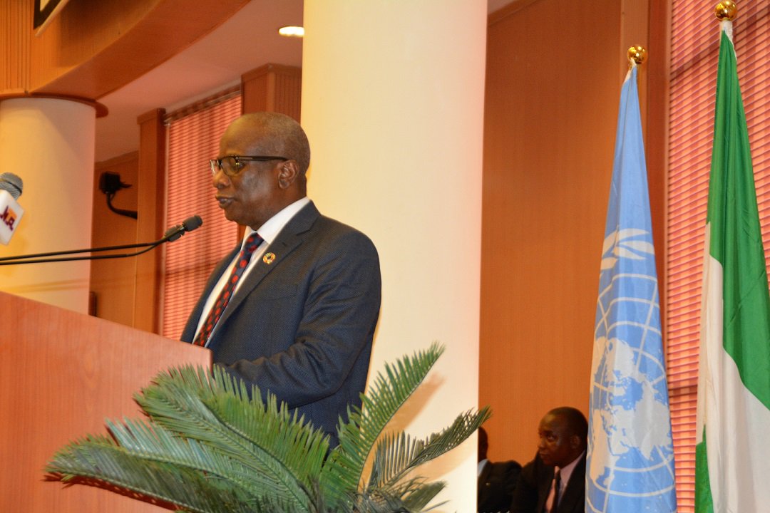 UNICLagos's tweet photo. SDGs are about national vision, leadership, ownership &amp; development aspirations of Nigeria - @EdwardKallon #UNDAYNG #Action4SDGNg https://t.co/7AtZr2rGoS