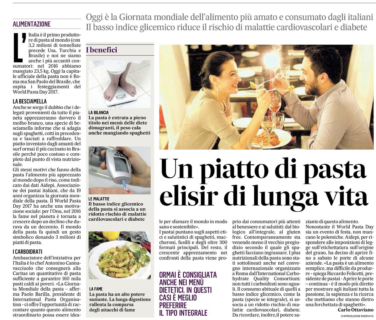 CarloOttaviano's tweet photo. Oggi é il #WorldPastaDay. Ne scrivo su @ilmessaggeroit https://t.co/j9WUD5navv