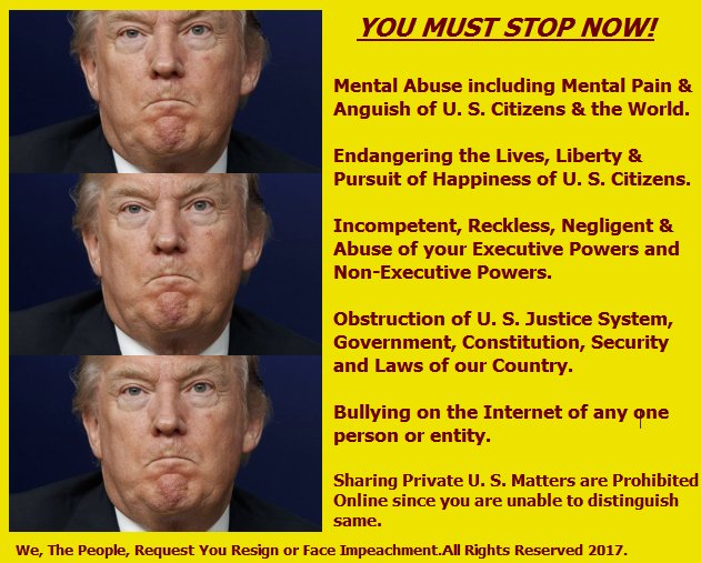 JRCDH's tweet photo. @realDonaldTrump Stop It Donald! #MuellerTime #MuellerPatrol # ImpeachTrumpNow #ImpeachTrumpPenceNow #DumpTrump #TrumpandCubs2Prison #JaredPrison #Ivankajail https://t.co/z3NPaHLtKF