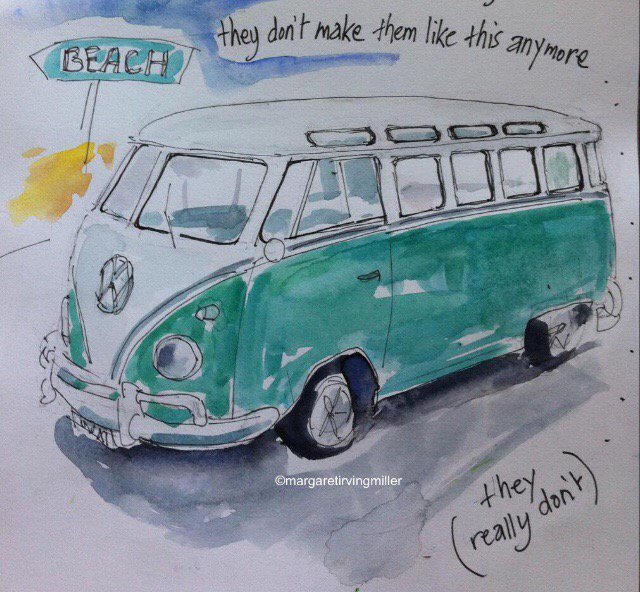 drawmill's tweet image. Design to soothe the eyes #art#drawing#draw#vwcamper#travel#watercolour#summer#illustrste