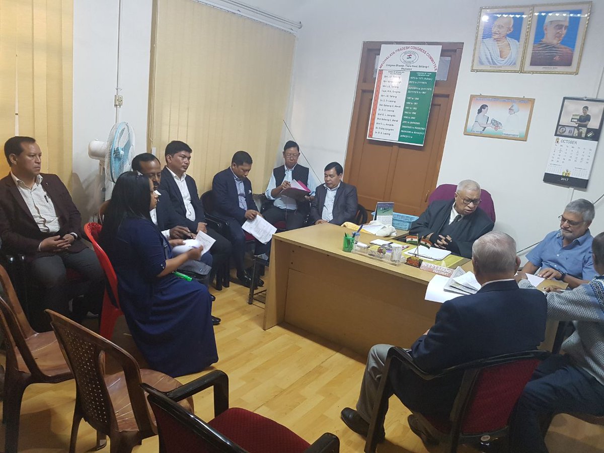 drcpjoshi's tweet photo. Attending the meeting of office bearers of @INCMeghalaya at #Shillong. @mukulsangma #DrDDLapang https://t.co/jpICyfIrWo