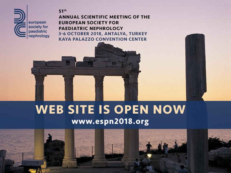 ESPN2018's tweet photo. Web site of  51th Annual Scientific Meeting of the European Society for Paediatric Nephrology is open now!
https://t.co/f1gvCdwtUm https://t.co/E3Yo5ZirFW