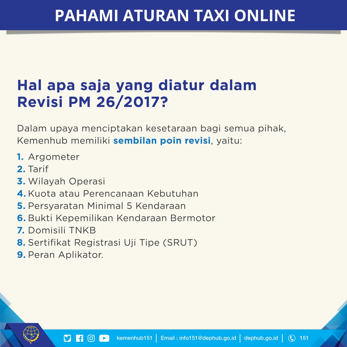 kemenhub151's tweet photo. 3. Apa saja yang diatur dalam Revisi PM 26/2017? Mengapa taksi online dikategorikan sebagai angkutan sewa khusus? #PahamiAturanTaxiOnline https://t.co/jkNAIy8JPI
