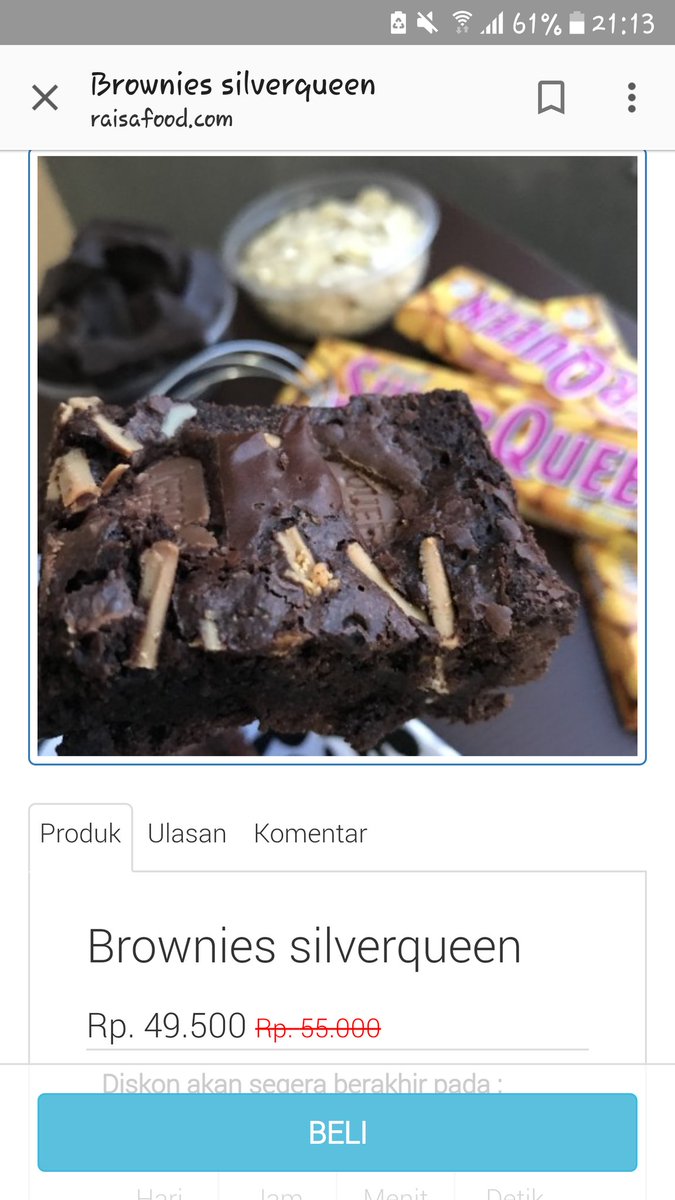 fudge brownies #raisafood yg crunchy di luar dan chewy dalamnya bisa diorder online di raisafood.com #wirabusaha <a href="/wrausahamandiri/">wirausaha mandiri</a>