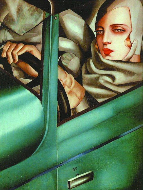 womensart1's tweet photo. Polish painter Tamara de Lempicka Self-Portrait in the Green Bugatti, 1925 #womensart https://t.co/664VdwiEQd