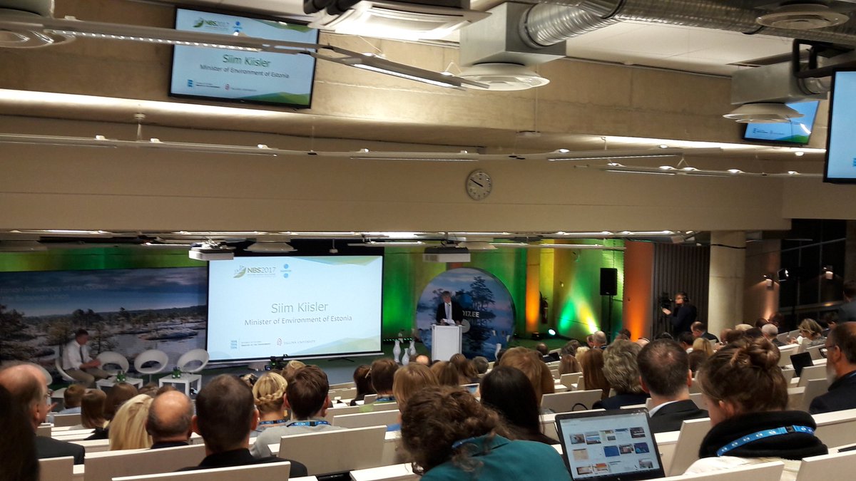 mindertb's tweet photo. Nature Based Solutions pushed forward @nbs2017 by Minister of Environment of Estonia and president of Academy of Sciences #Deltares #fp7fast https://t.co/l6LUBZ6vTj