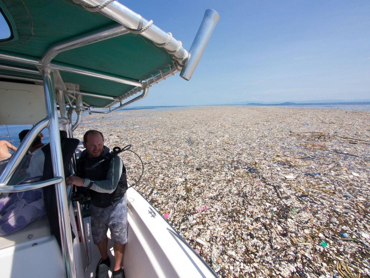 Shocking pictures show a tide of plastic waste floating off an idyllic Caribbean island #breakfreefromplastic act.gp/2lbVG4y