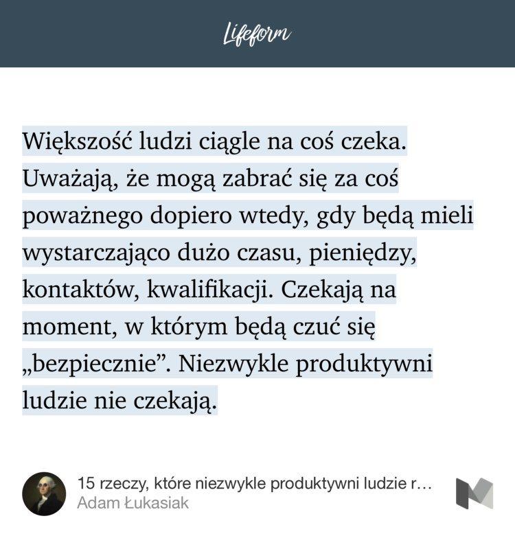 lifeformpl's tweet photo. „15 rzeczy, które niezwykle produktywni ludzi robią inaczej” https://t.co/yhjCKUfkFY https://t.co/OuNBpM11Yt
