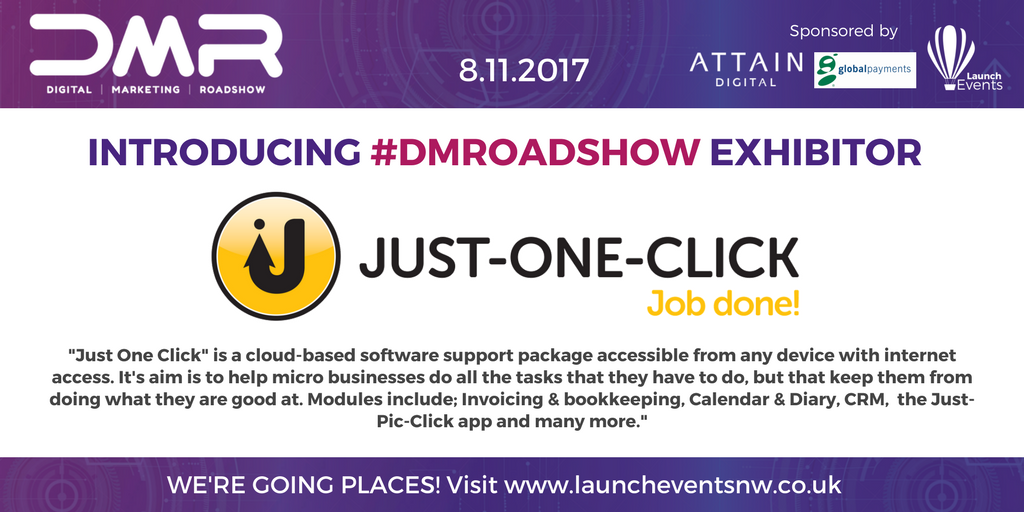 <a href="/1clickjobdone/">JUST-ONE-CLICK</a> Great to be working with you again at <a href="/DMRoadie/">#DMRoadshow</a> #Preston - see you soon buff.ly/2y49yzd #Digital #Expo #CRM #87RT