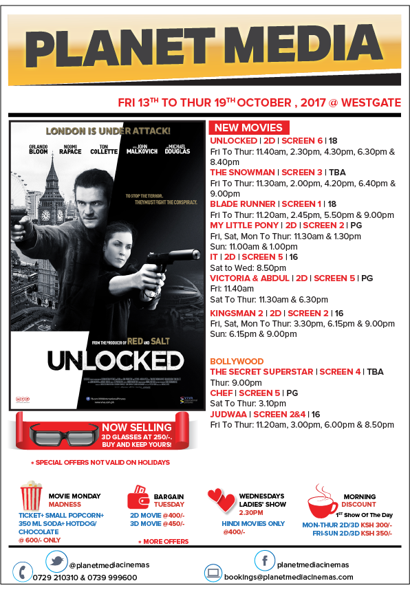 PlanetMediaCine's tweet photo. #Westgate #PlanetMediaCinemas 13th Oct to 19th Oct 2017 Movie Schedule. https://t.co/s9Ysit7BnS