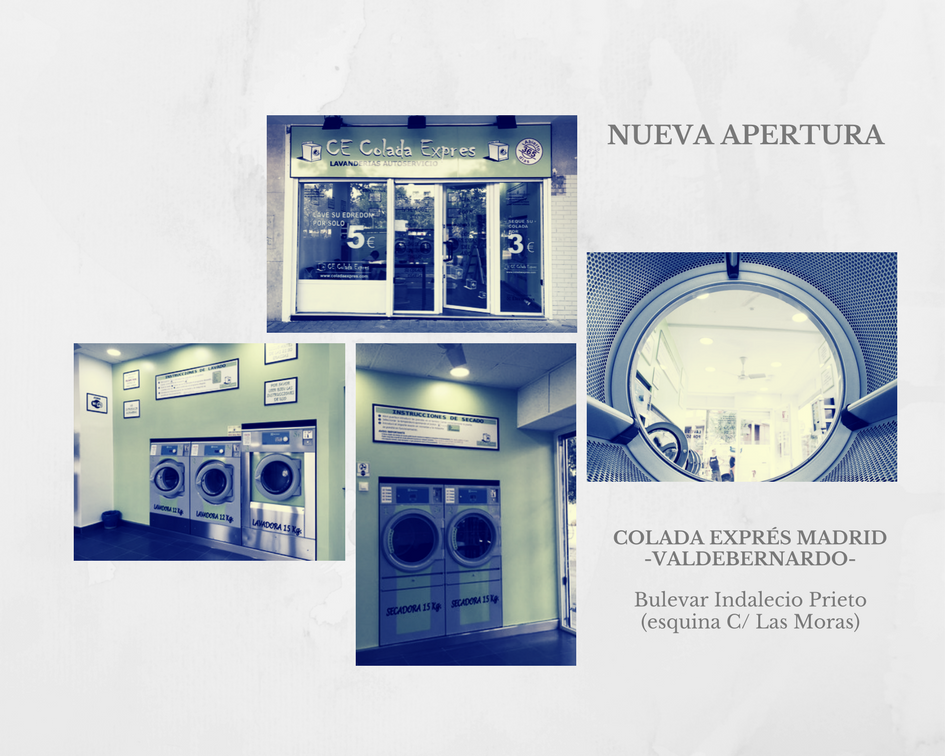 ColadaExpres's tweet photo. Nueva #lavandería de autoservicio #ColadaExprés en #Madrid, barrio de #Valdebernardo (Bulevar Indalecio Prieto, esq. C/ Las Moras) #GoogLuck https://t.co/Yld73dvD9E
