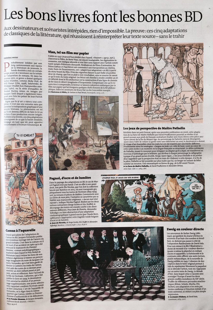 El cómic de Francia apuesta por adaptar grandes novelas vía <a href="/MondedesLivres/">Le Monde des livres</a> #FelizFinde #BD #comics #roman #libros #dessin #drawing France