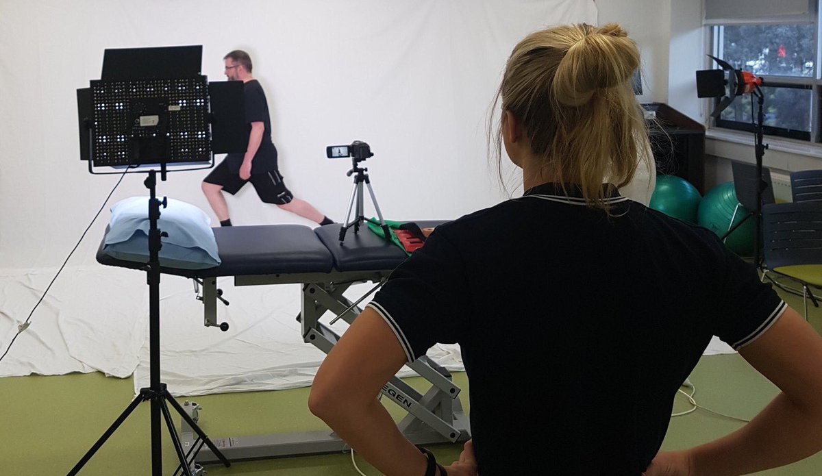 Knee_Howells's tweet photo. @GLAD_Australia convert revealing exercise has been his best medicine! Fun day filming exercises and patient insights @LaTrobeSEM https://t.co/RE6Y8nPGc6