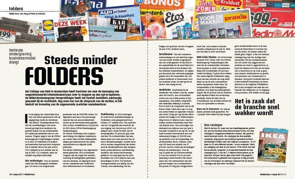 Steeds minder folders... Serieuze ondergraving businessmodel dreigt hpgroup.nl/kenniscentrum/