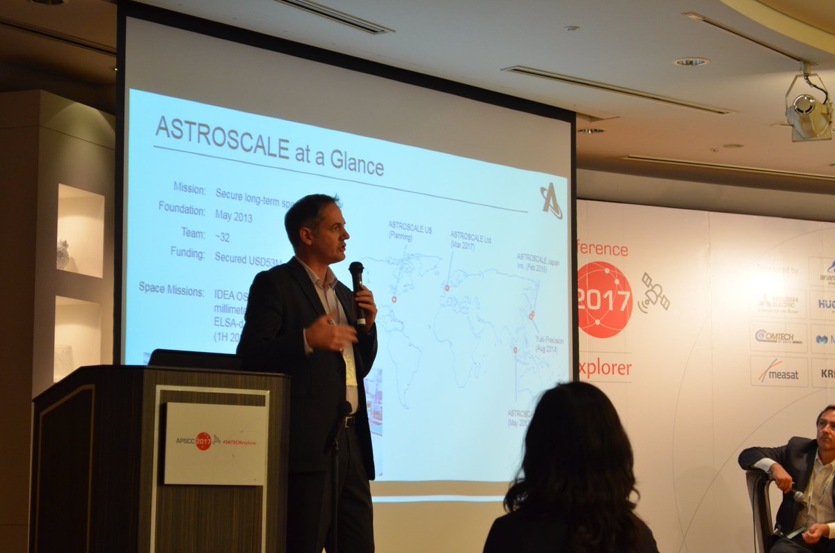 astroscale_HQ's tweet photo. On Oct 12, Chris Blackerby, COO of @ASTROSCALE_ took part in the #APSCC2017 and highlighted the urgency of addressing #spacedebris issues. https://t.co/MTB4BFpknb