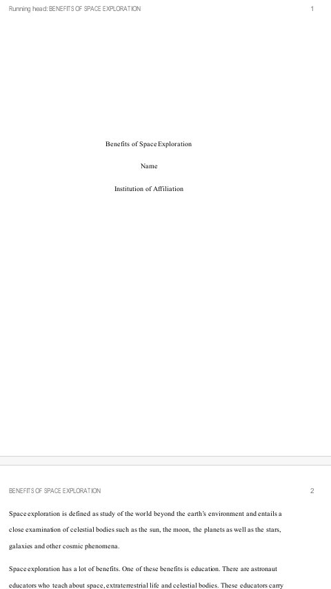 TopNotchPaper's tweet image. An APA sample #essay on Benefits of Space Exploration