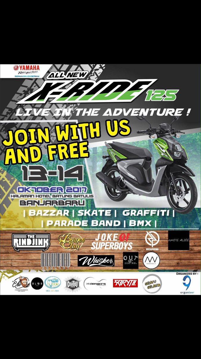Mini Launching X-RIDE 125 
BANJARBARU
Grab your friends to be there and have fun with us!!
See ya' tomorrow night at 8 pm 💣
[FREE ENTRY]
