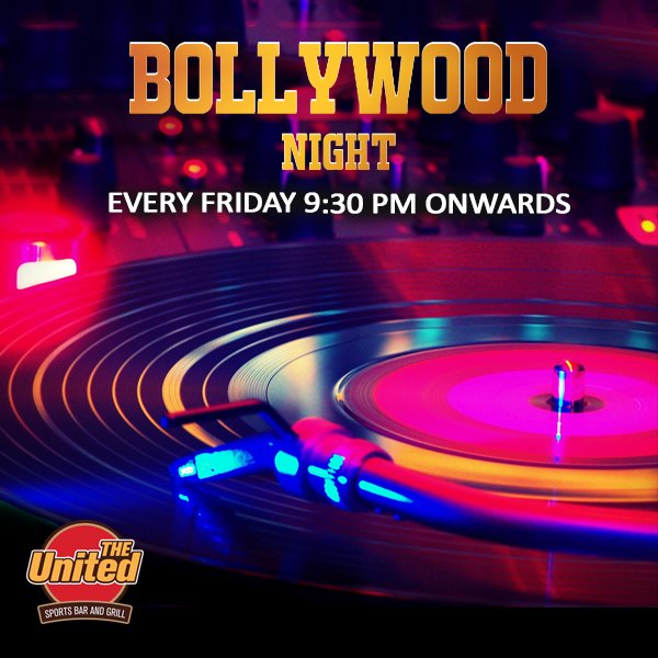 UNITEDBar's tweet photo. To all the Filmy folks out there, get ready as we bring out the best Bollywood music this Friday Night 9.30 PM onwards. #FridayFeeling https://t.co/1iPgsedaMR