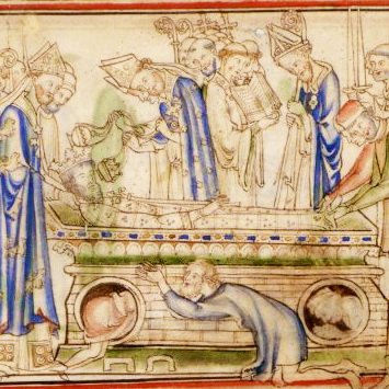 celiaparker65's tweet image. Feast of St Edward the Confessor. His burial at Westminster Abbey with pilgrims seeking cures (English 13th C) commons.wikimedia.org/wiki/File:Edwa…
