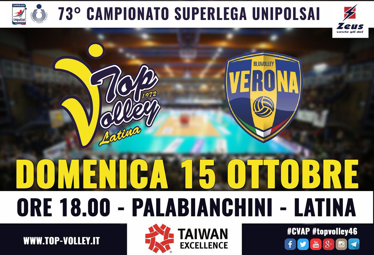 #TopVolley46 #LatinaVerona pronti a vivere il debutto al PalaBianchini di Latina? 💳 top-volley.it/ticket #CVAP #civediamoalpalazzetto