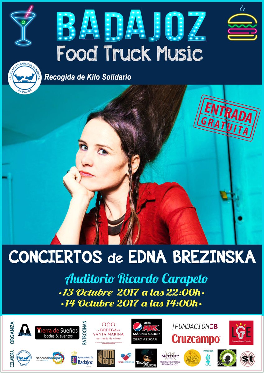 BA_foodtruck's tweet photo. #Badajoz hoy concierto de Edna, velada de Vicente Robles, mucha música, rica comida, zona cocteleria y buen rollito..
porque #BadajozMola ! https://t.co/aBptzrxd7W