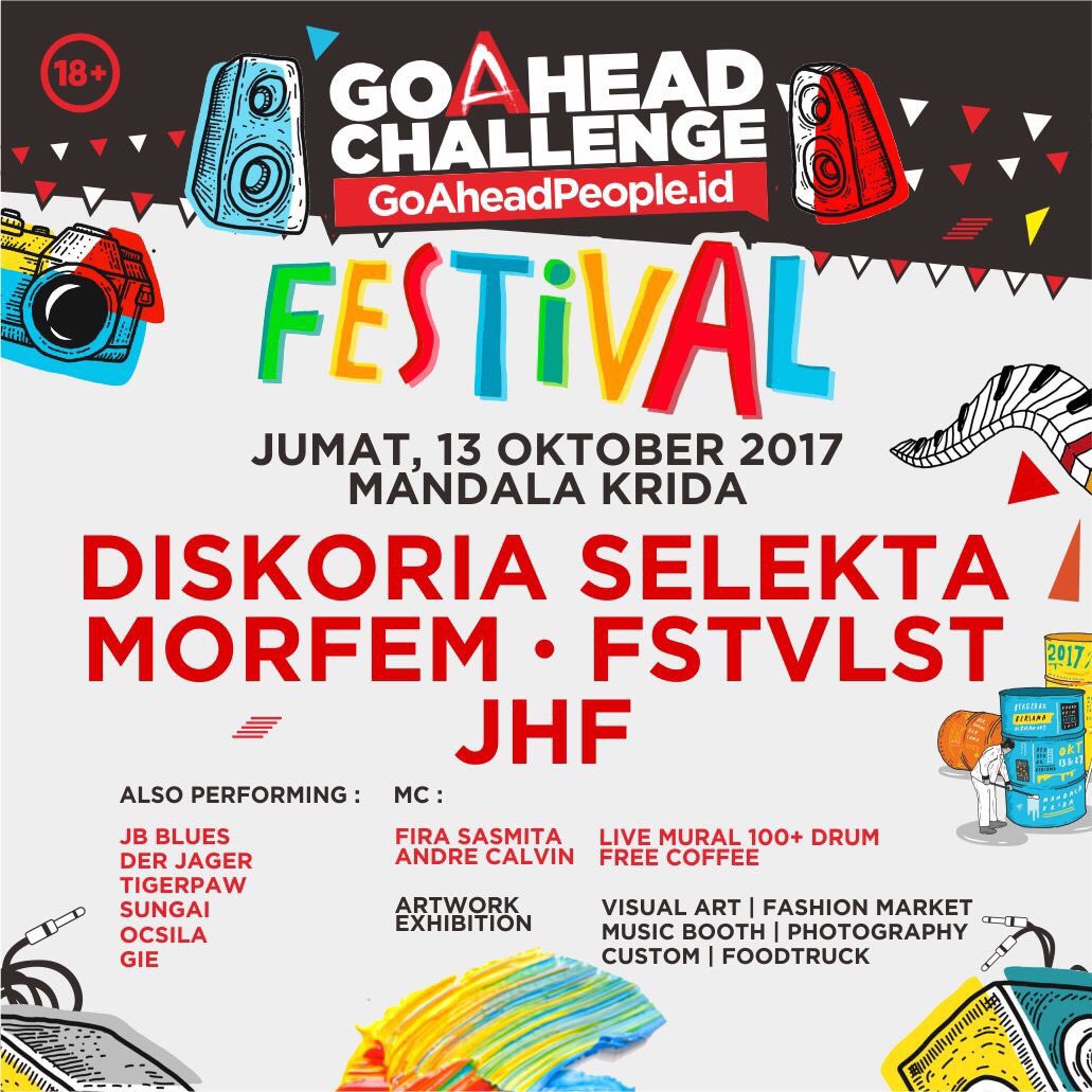 🔛 Mulai siang ini 14.00 di <a href="/Mandala_Krida/">Stadion Mandala Krida</a>,

#bergerakbersama <a href="/FSTVLST/">festivalist =</a> <a href="/morfem_band/">morfem_band</a> <a href="/JHFcrew/">JHF Official</a> dll,

FREE!

#GACFestYK #GoAheadChallenge2017