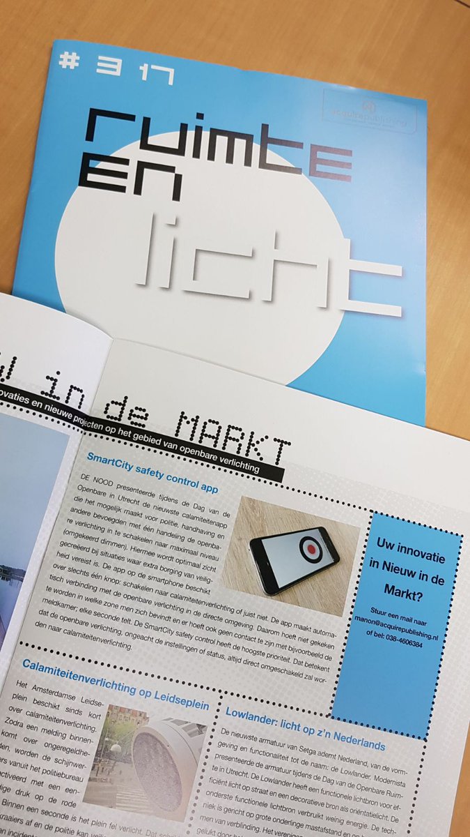 DENOODBV's tweet image. In het magazine Ruimte en licht | SmartCity safety control app  #SmartCity #DENOOD @LEDlichtNL Meer weten? bit.ly/2ylj2tq
