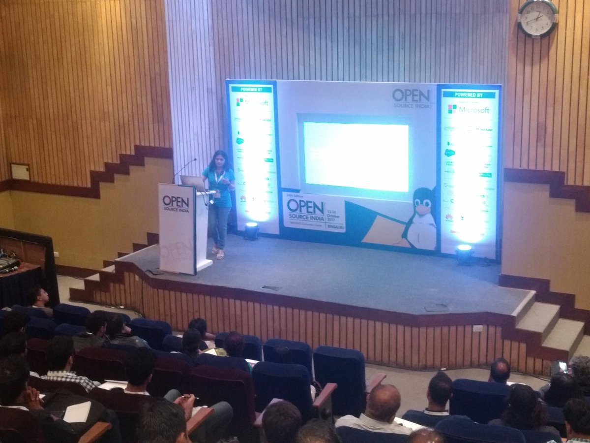 OpenSourceForU's tweet photo. Reenu Salua talking about databases to a bunch of enthusiastic databasers. #OSFY #osi2017 #Bangalore #opensource https://t.co/BqkobHTHoZ
